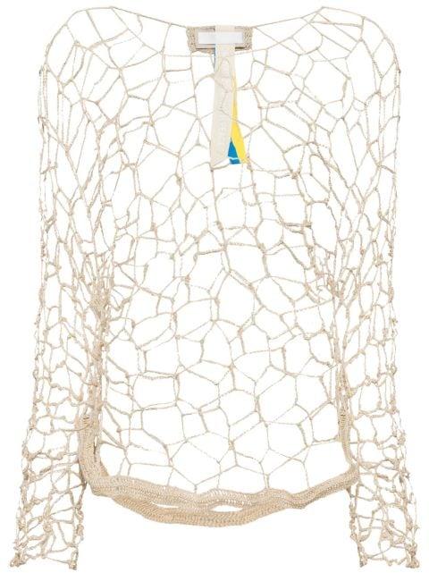 round-neck net jumper by LITKOVSKA