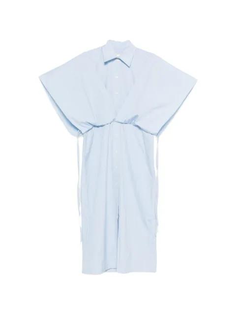 striped panelled midi shirt dress by LITKOVSKA