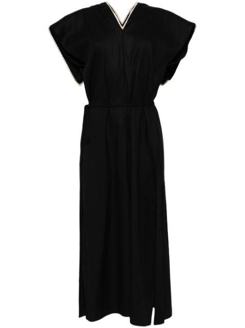 whipstich-trim midi dress by LITKOVSKA