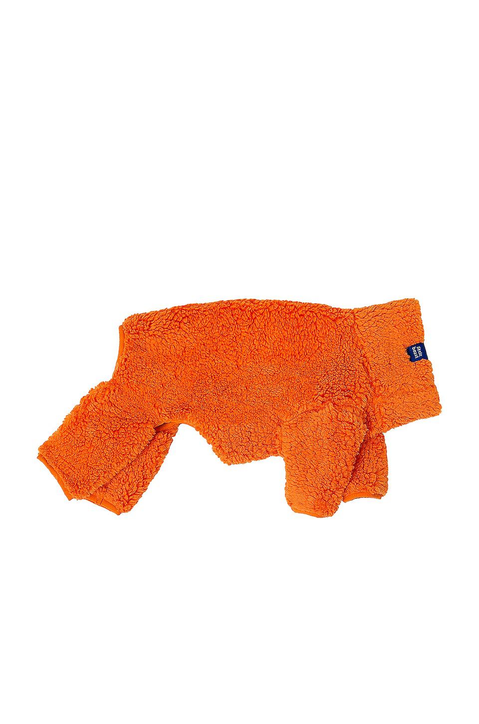 Little Beast Rhymes with Orange Fleece Onesie in Orange by LITTLE BEAST