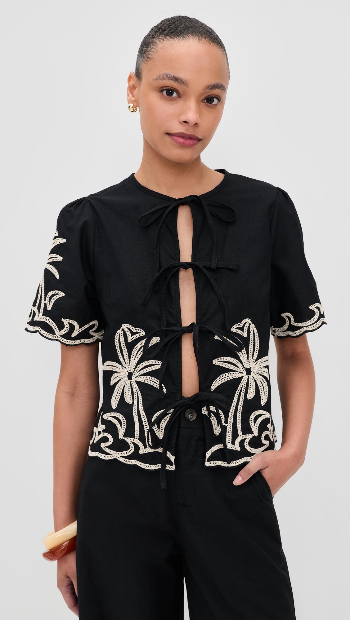 Palm Embroidery Shirt by LITTLE LIES