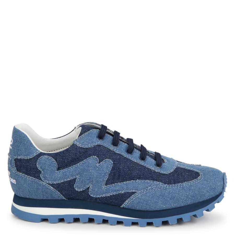 Little Marc Jacobs Denim Blue Low Top Sneakers by LITTLE MARC JACOBS