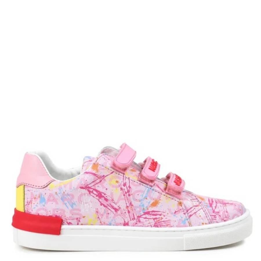 Little Marc Jacobs Girls Ink Splash Logo Velcro Sneakers by LITTLE MARC JACOBS