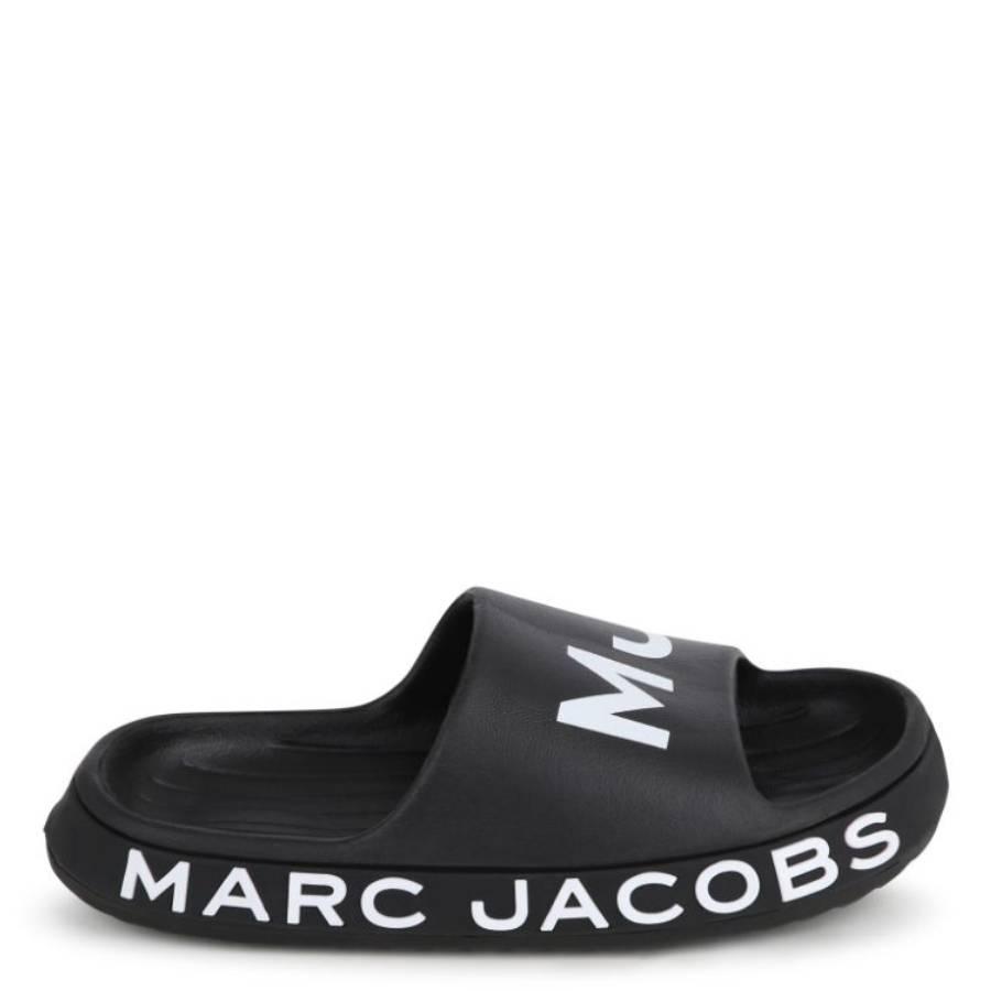 Marc Jacobs Kids Aqua Logo-Print Slides by LITTLE MARC JACOBS