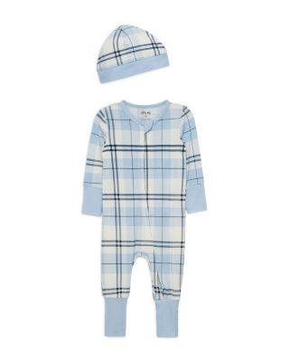 Boys' Blue Plaid Coverall and Hat - Baby by LITTLE ME