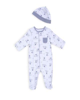 Boys' Puppy Print Footie & Hat Set - Baby by LITTLE ME