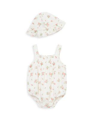 Girls' Ditsy Bubble Romper & Hat Set - Baby by LITTLE ME