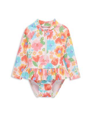 Girls' Multi Floral Rash Guard One Piece Swimsuit - Baby by LITTLE ME