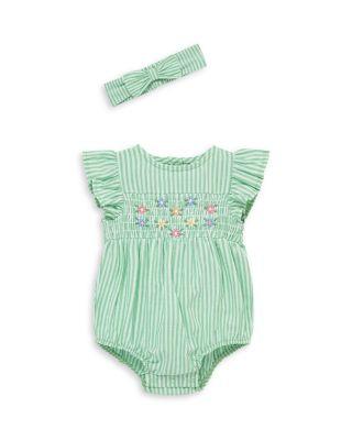 Girls' Striped Floral Bubble Bodysuit & Headband Set - Baby by LITTLE ME