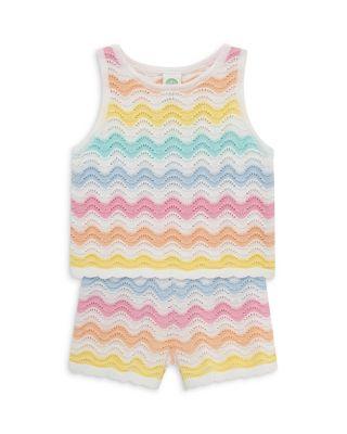 Girls' Wavy Pointelle Top & Shorts Set - Baby by LITTLE ME