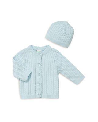 Unisex Cable-Knit Cardigan & Hat Set - Baby by LITTLE ME