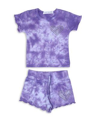 Girls' Tie Dyed Heart Tee & Shorts Set - Baby by LITTLE MISH