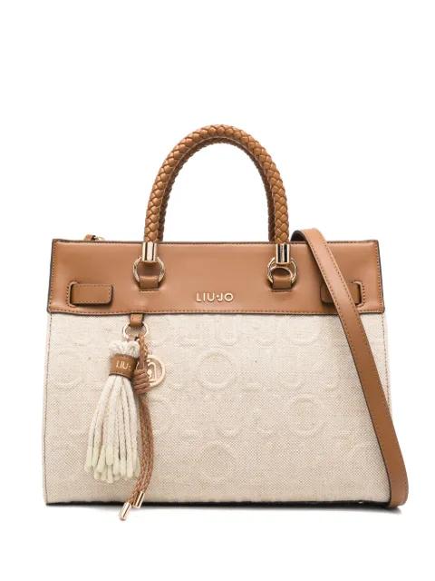 Manhattan braided-handle jacquard tote bag by LIU JO