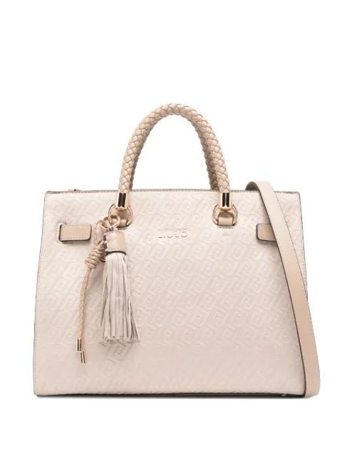 Manhattan braided-handle tassel tote bag by LIU JO