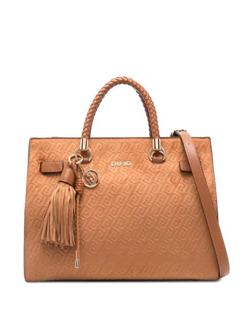 Manhattan debossed tassel tote bag by LIU JO