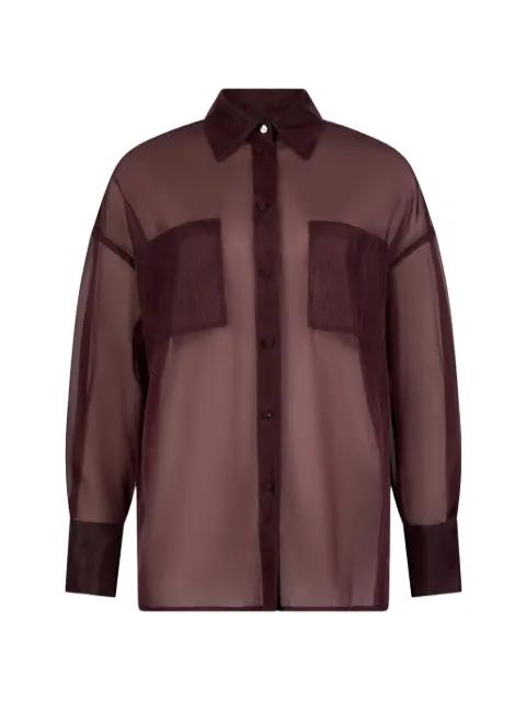 Organza pocket-details button-down shirt by LIU JO
