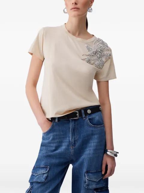 T-shirt with jewel embroidery by LIU JO