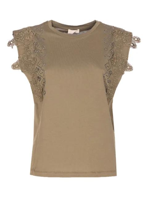T-shirt with macramé details by LIU JO