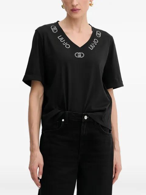 V-neck embellished T-shirt by LIU JO