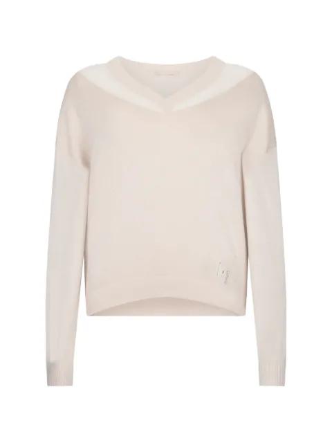 V-neck logo-embellished sweater by LIU JO