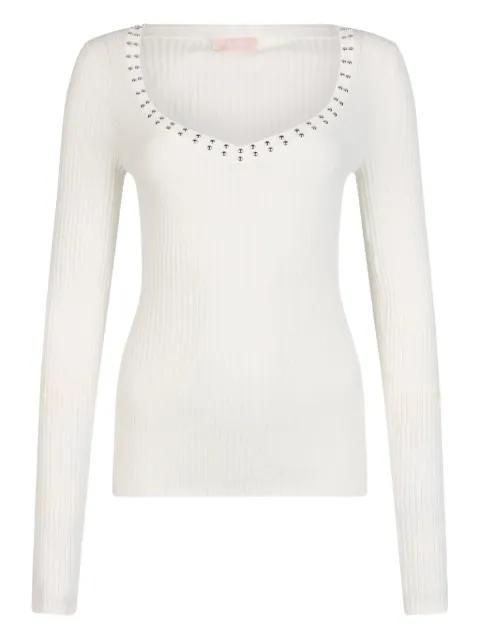 V-neck studded top by LIU JO