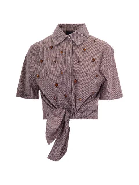 Vichy shirt with bejewelled embellishment by LIU JO