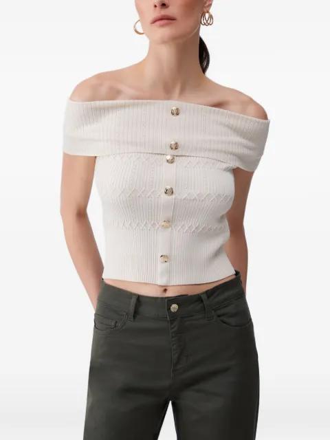 bardot-neck top by LIU JO