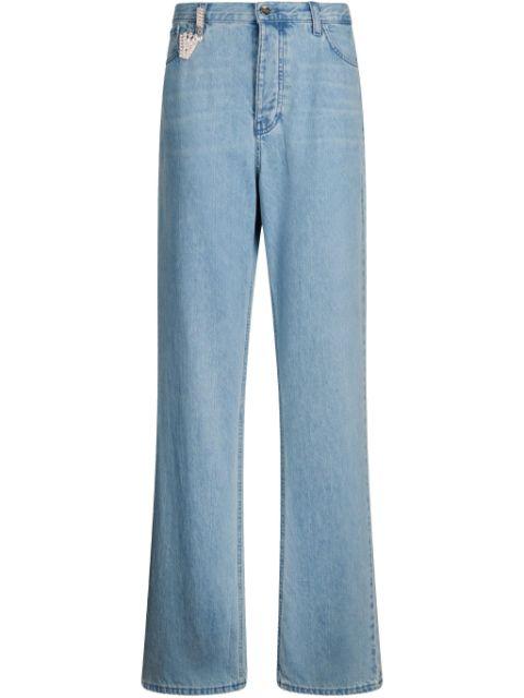 bejewelled-charm straight-leg jeans by LIU JO
