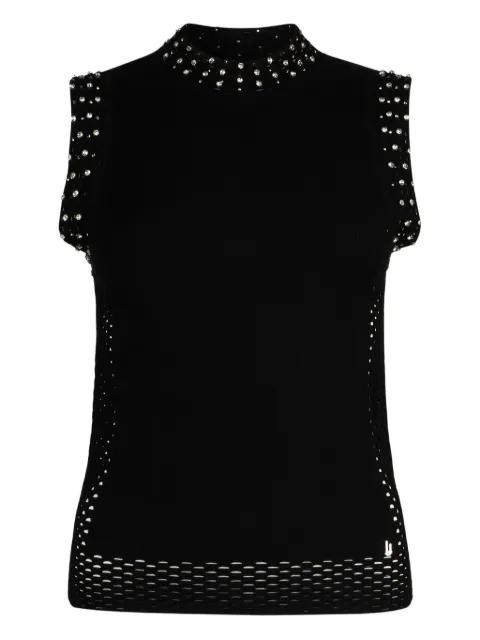 bejewelled perforated gilet by LIU JO