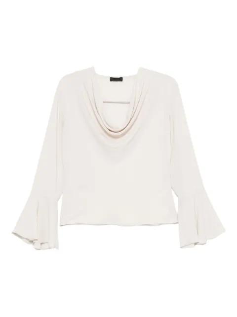 bell-sleeve cowl-neck blouse by LIU JO