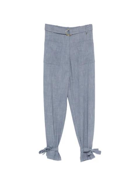 belted bow-detail trousers by LIU JO
