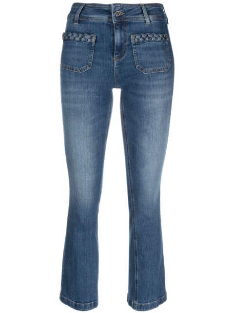 bootcut cropped jeans by LIU JO