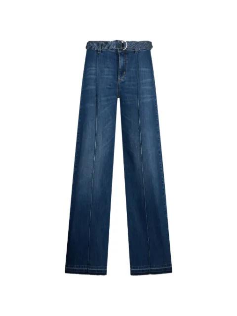 braided-belt flared jeans by LIU JO