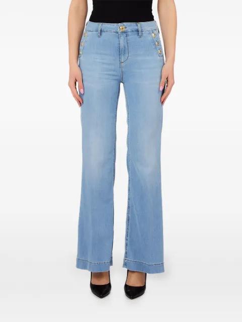 button-embellished flared jeans by LIU JO