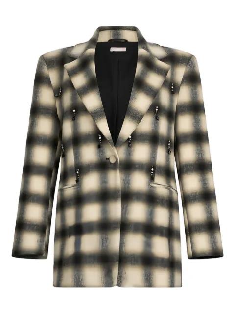 chequered bejewelled embroidery jacket by LIU JO