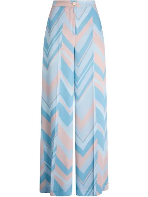 chevron print palazzo trousers by LIU JO
