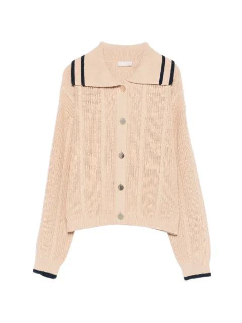collared cable-knit cardigan by LIU JO