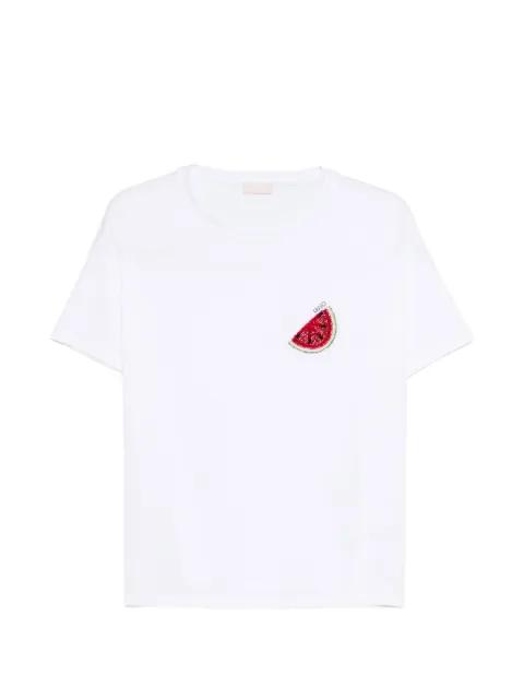 crew-neck embroidered T-shirt by LIU JO