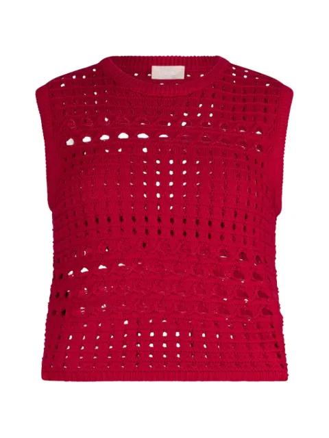 crochet round-neck sweater by LIU JO