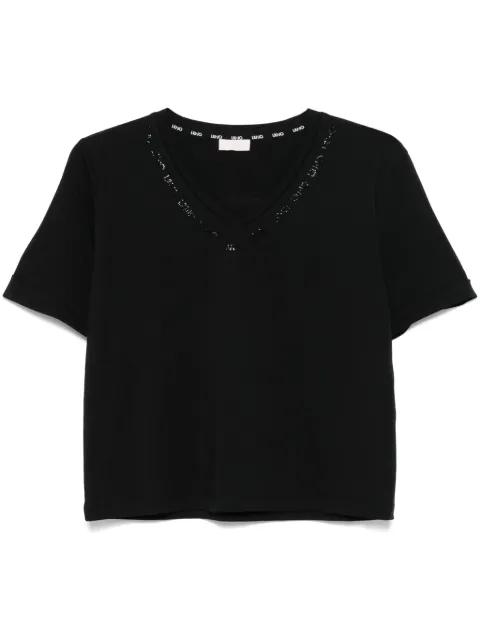 crystal-embellished logo T-shirt by LIU JO