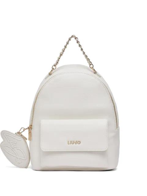 detachable-coin-purse logo-plaque backpack by LIU JO