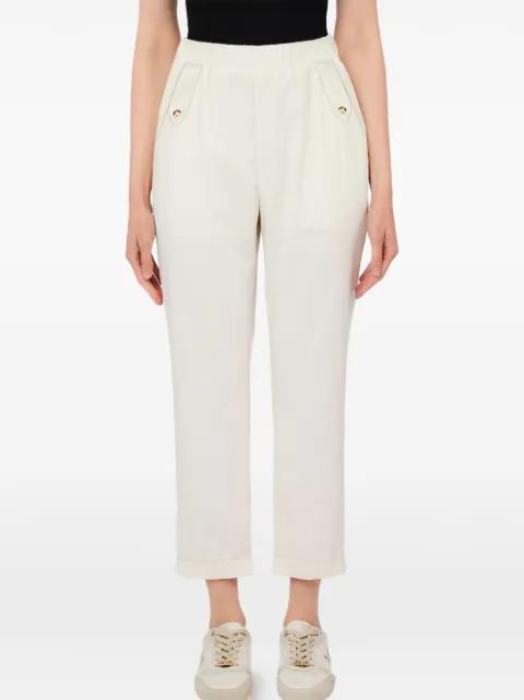 elasticated-waistband button-detail trousers by LIU JO
