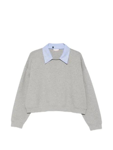 embellished-collar sweatshirt by LIU JO