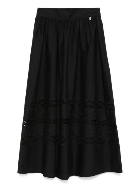 embroidered cotton midi skirt by LIU JO