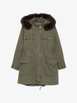 faux-fur trim drawstring coat by LIU JO