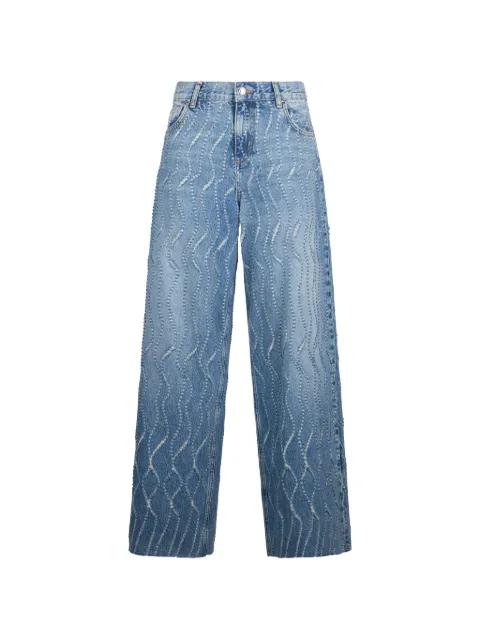 flared jeans with laser-etched details by LIU JO