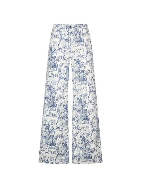 flared printed trousers by LIU JO