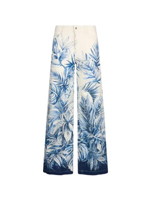flared printed trousers by LIU JO