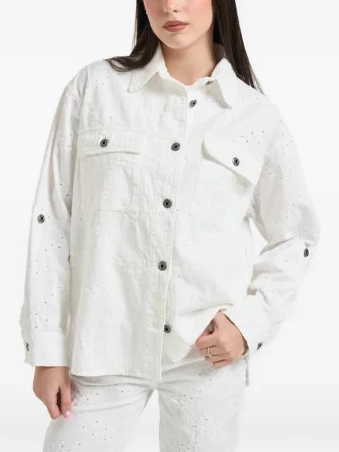 floral-embroidered button jacket by LIU JO