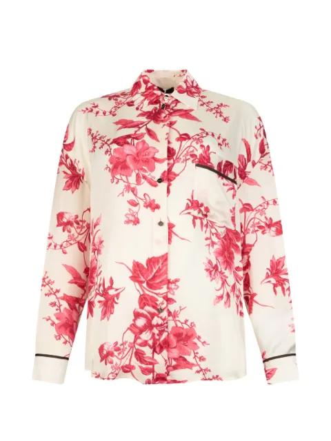 floral piped-hem shirt by LIU JO